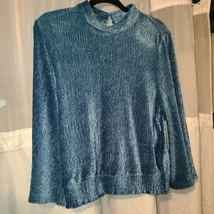 Blue, high neck sweater top by Calligraphie. NWT